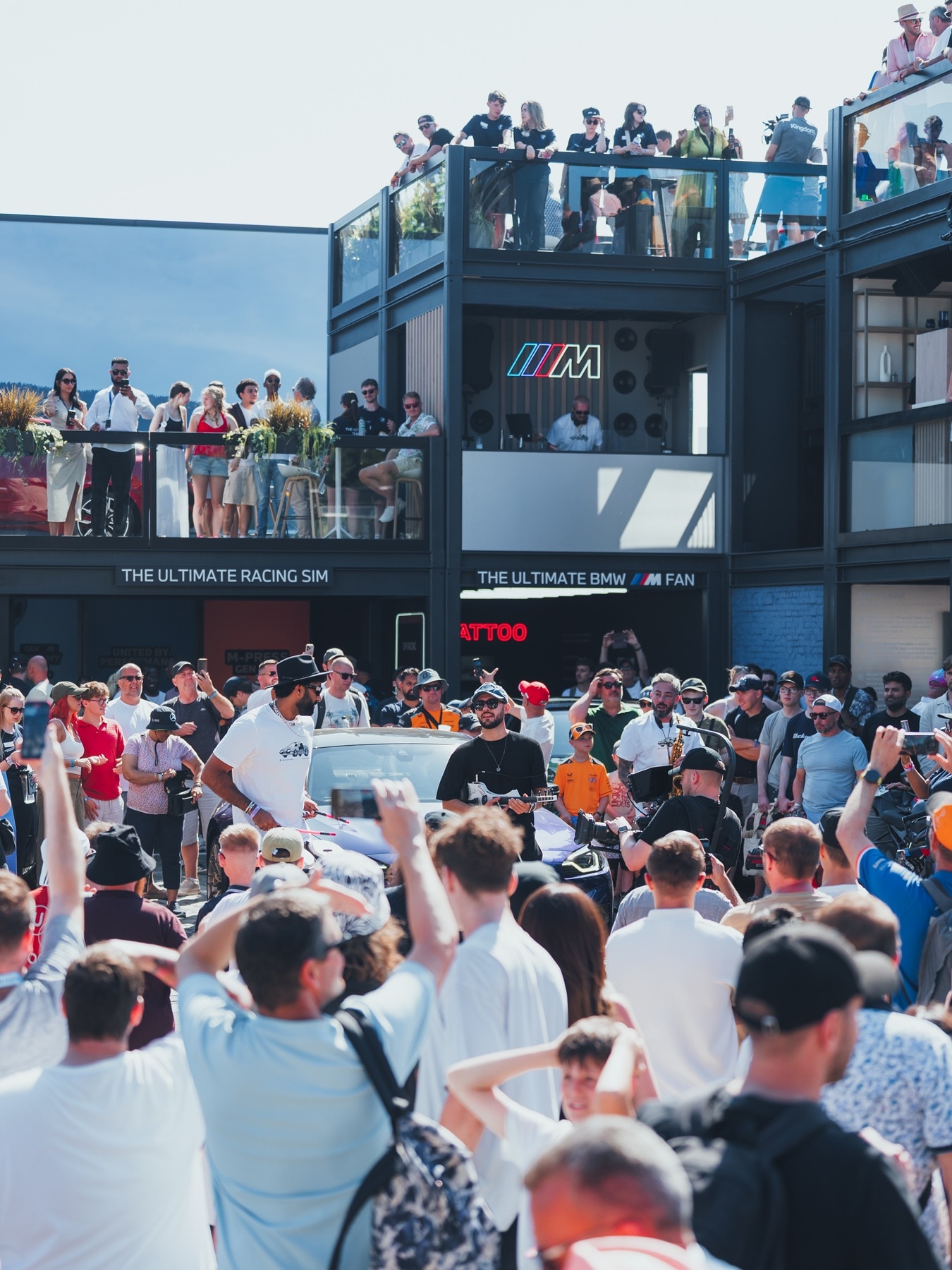 Guests partying in the BMW M Area at Goodwood.
