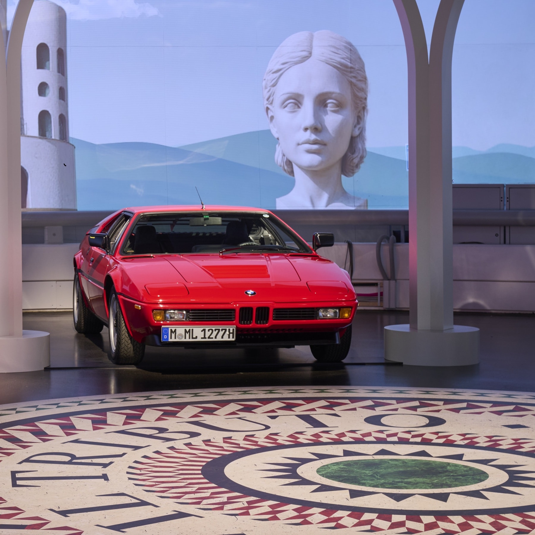 The BMW M1 in the exhibition “Belle Macchine”.