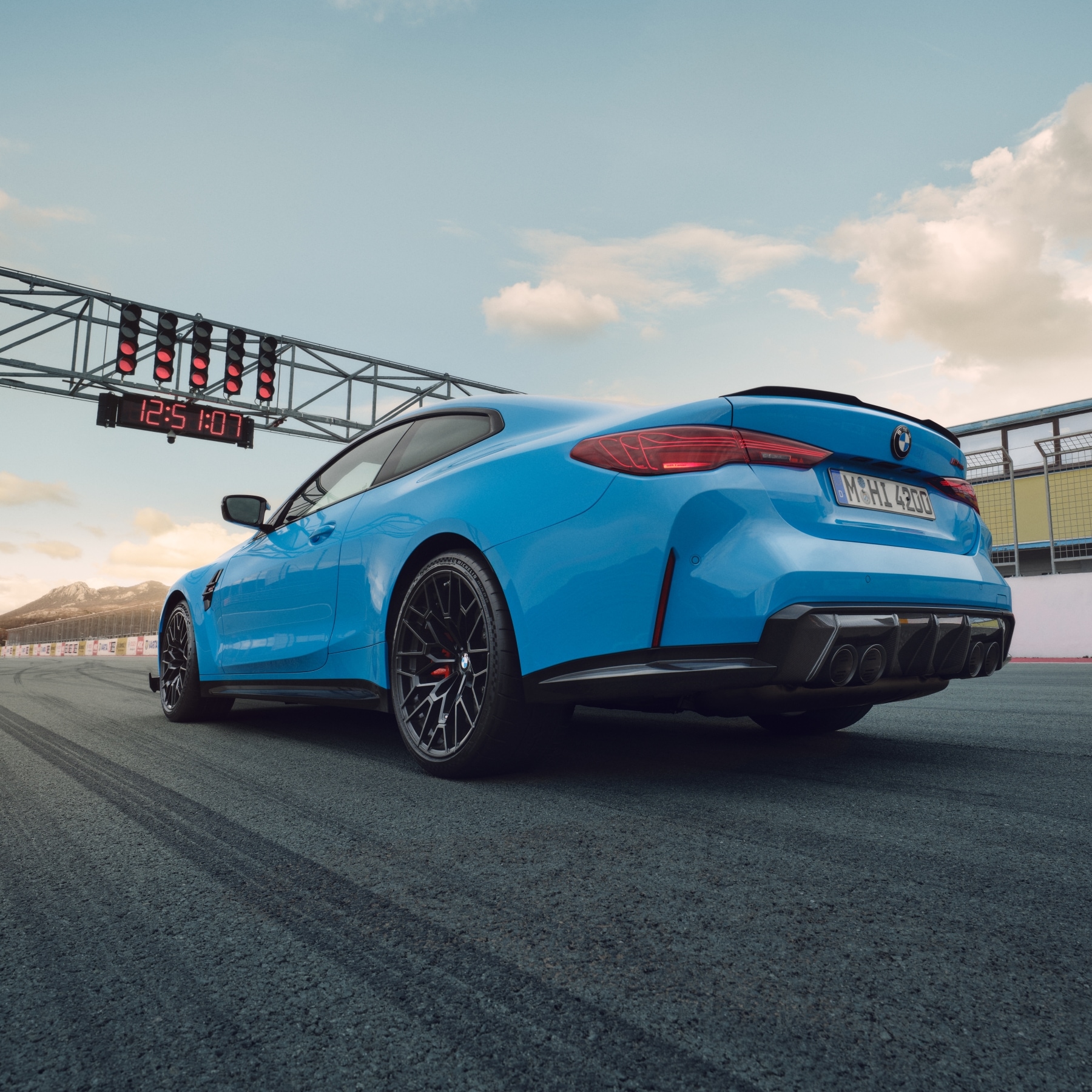 Rear of the BMW M4 CS on a race track