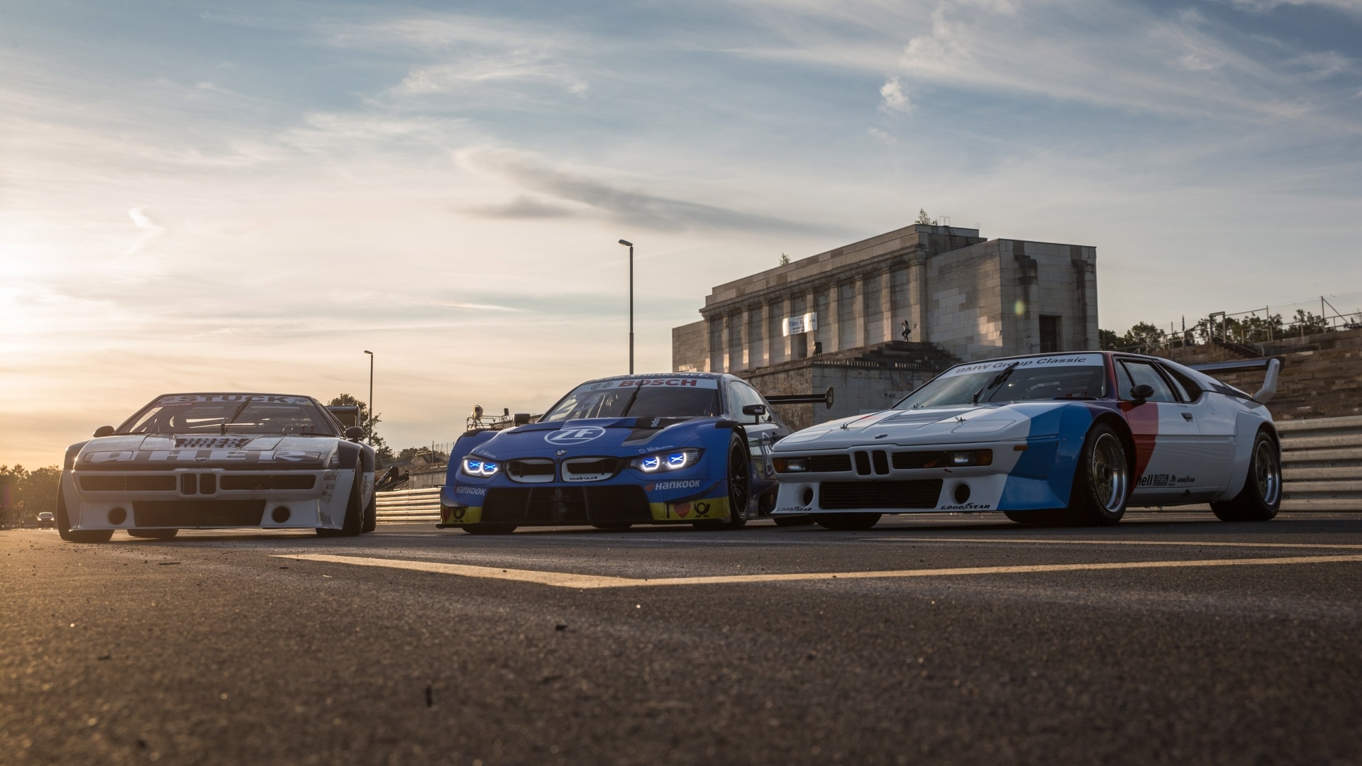 BMW M1, BMW M1 Procar and BMW M4 DTM at the Norisring, Nürnberg, Germany