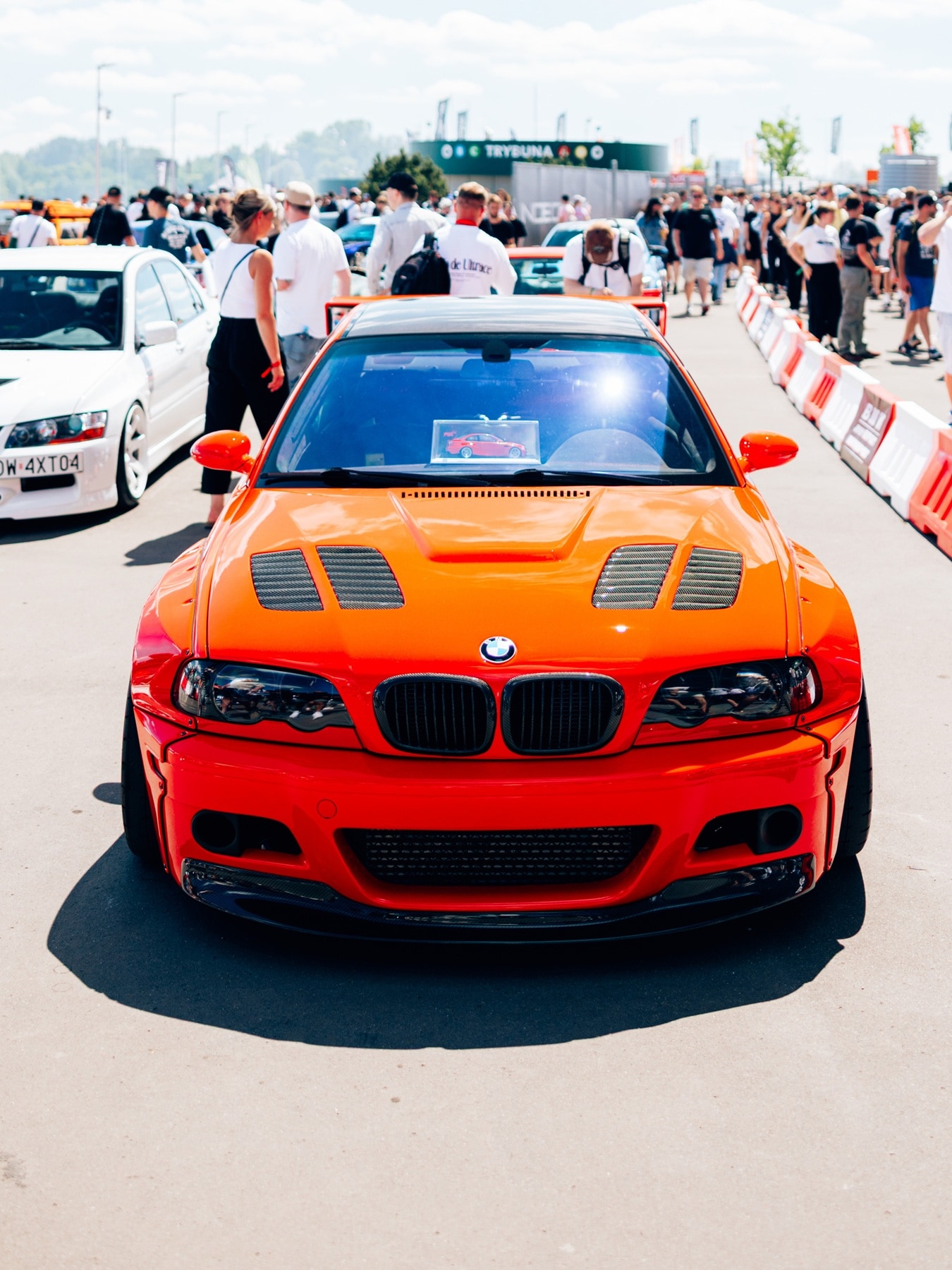 BMW M3 E46 with a wide-body kit and GTR-style bonnet vents.