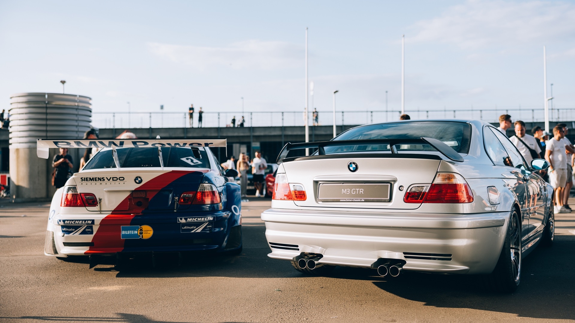 2 BMW GTR, one road-legal, one a race car version.
