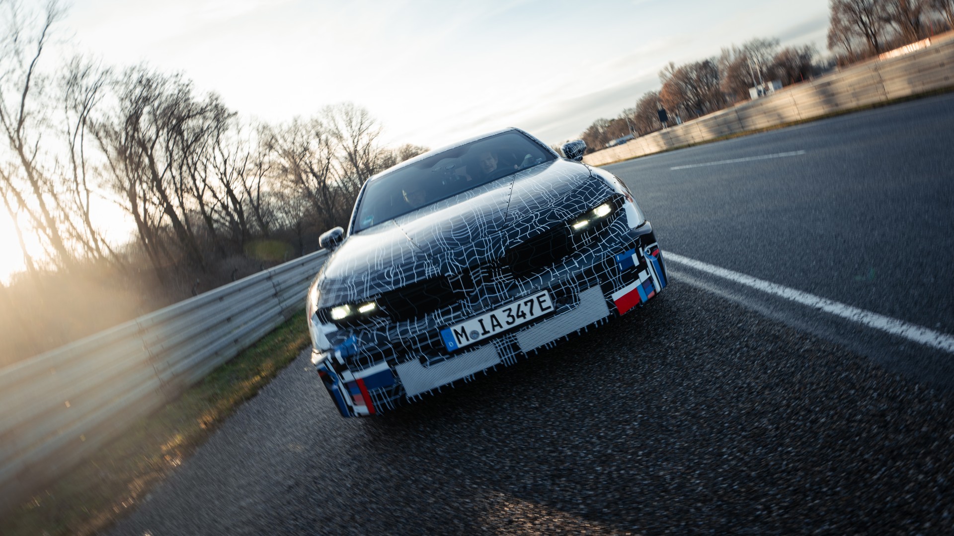 A BMW i4-based test vehicle for the fully electric drive system developed by BMW M.